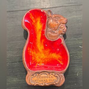 Vintage Treasure Craft squirrel souvenir dish from Sequoia National Park